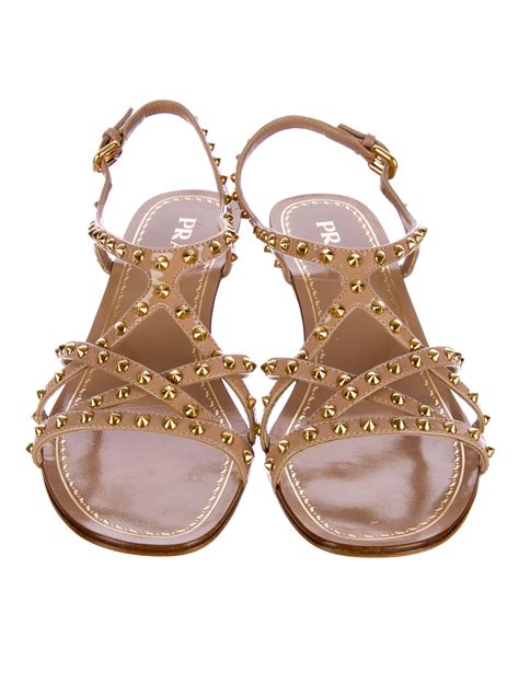 prada snadals|Prada studded pony skin sandals.